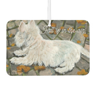 Autumn Leaves Westie on Patio Air Freshener