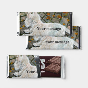 Autumn Leaves Westie on Patio Hershey Bar Favors
