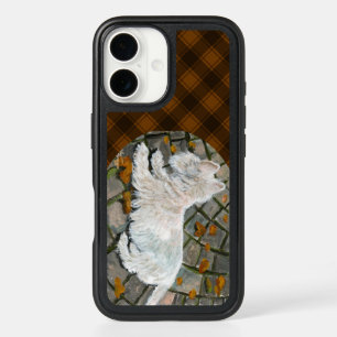Autumn Leaves Westie on Patio iPhone 16 Case