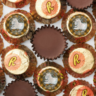 Autumn Leaves Westie on Patio Reese's Peanut Butter Cups