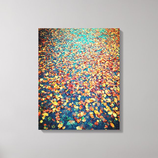 Autumn Leaves Wet Forest Path Canvas Print (Front)