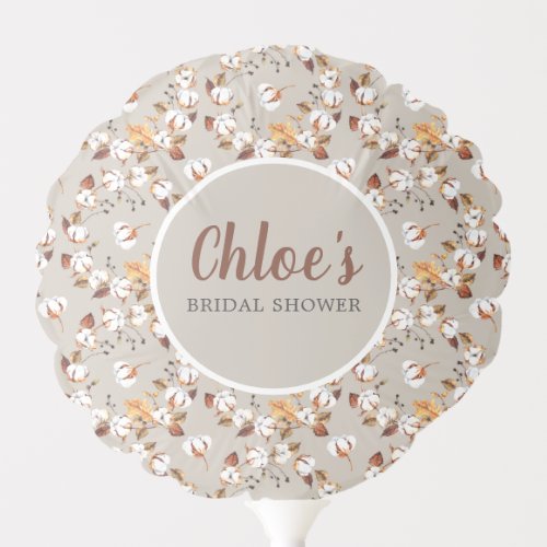 Autumn Leaves White Floral Baby Shower Balloon
