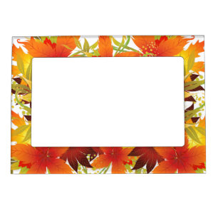 Autumn Leaves White Magnetic Frame