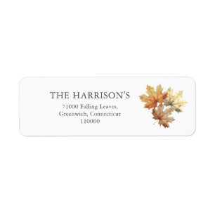 Autumn Leaves White Return Address Label