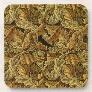 Autumn leaves William Morris pattern Beverage Coaster