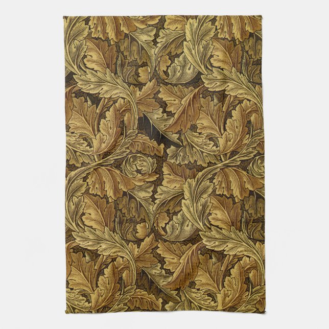 Autumn leaves William Morris pattern Kitchen Towel (Vertical)