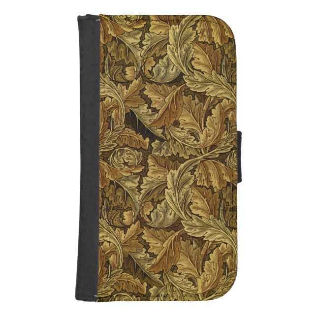 Autumn leaves William Morris pattern Samsung Galaxy Wallet Case (Front)