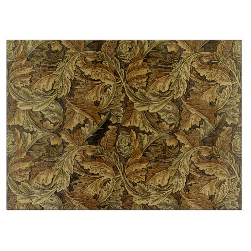 Autumn leaves William Morris vintage pattern Cutting Board