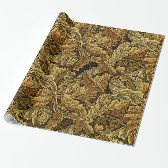 Autumn leaves William Morris vintage pattern Wrapping Paper