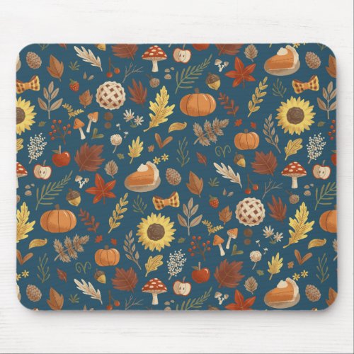 Autumn Leaves with a Dash of Thanksgiving Mouse Pad