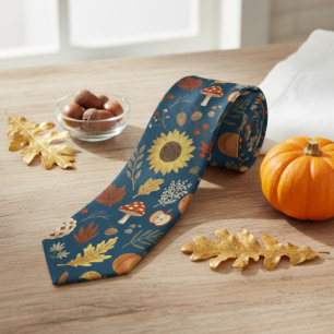 Autumn Leaves with a Dash of Thanksgiving Neck Tie