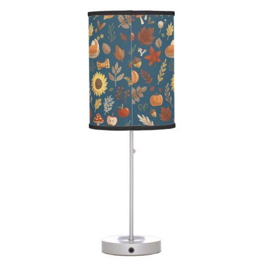 Autumn Leaves with a Dash of Thanksgiving Table Lamp (Back)