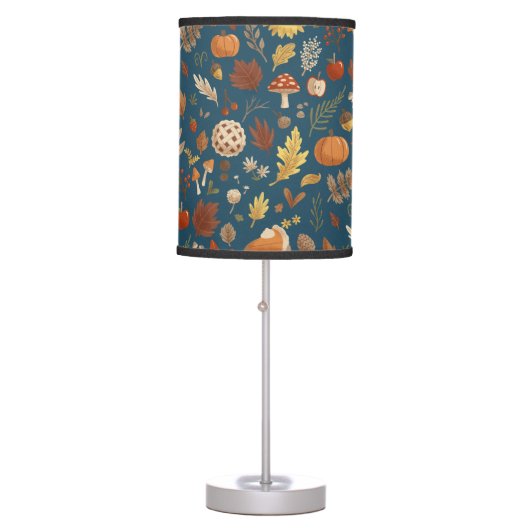 Autumn Leaves with a Dash of Thanksgiving Table Lamp (Front)