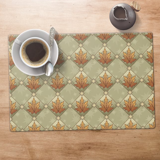 Autumn Leaves with Stars Diamond Pattern Placemat (Autumn Leaves with Stars Diamond Pattern Placemat)