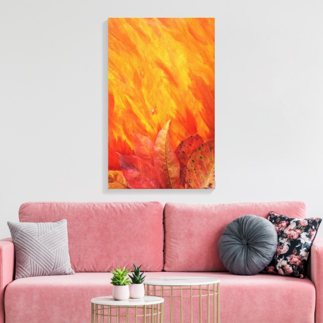 Autumn Leaves Wrapped Canvas Print (Insitu(LivingRoom))
