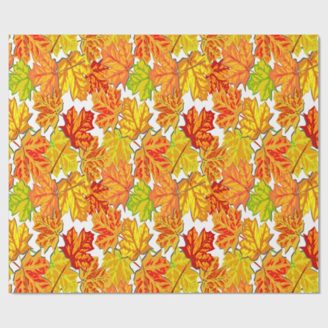AUTUMN LEAVES WRAPPING PAPER (Flat)