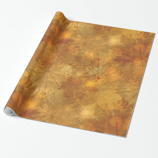 Autumn leaves wrapping paper (Unrolled)