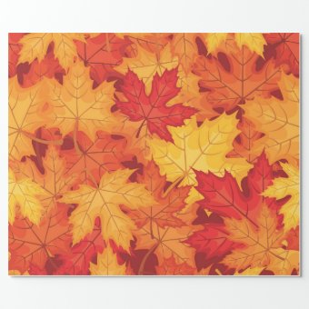 Autumn leaves wrapping paper | Zazzle