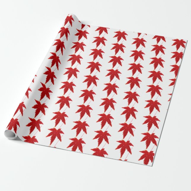 Autumn leaves wrapping paper (Unrolled)