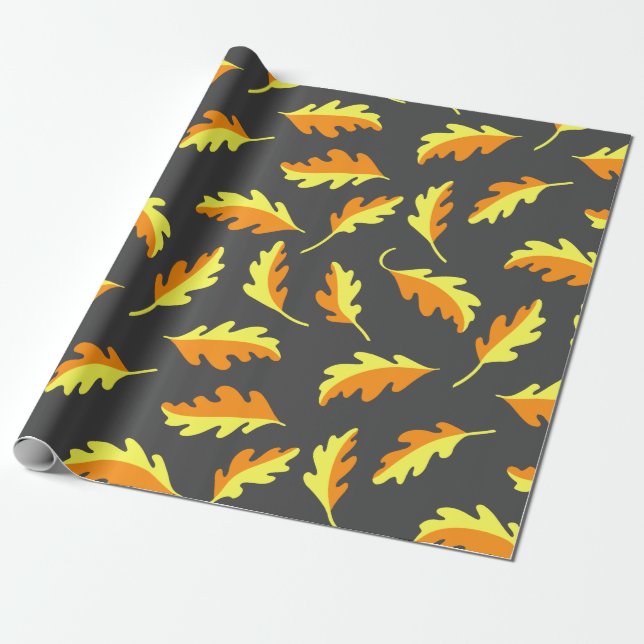 Autumn Leaves Wrapping Paper (Unrolled)