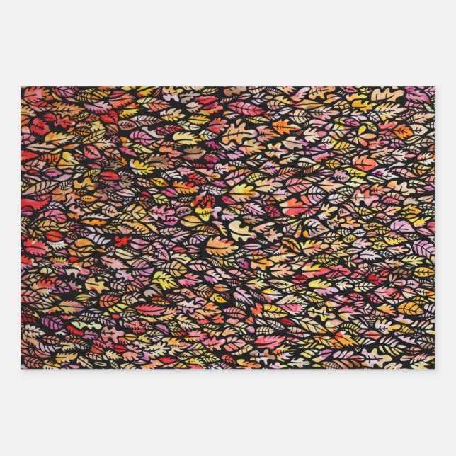 Autumn Leaves Wrapping Paper Sheets (Front)