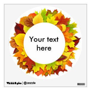 Autumn leaves wreath wall sticker