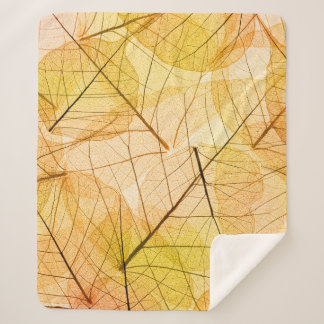 Autumn Leaves yellow and orange Background - trans Sherpa Blanket
