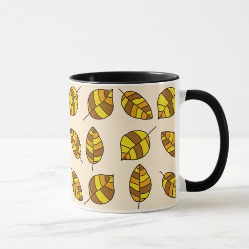 Autumn Leaves Yellow Leaf Pattern on any Color Mug