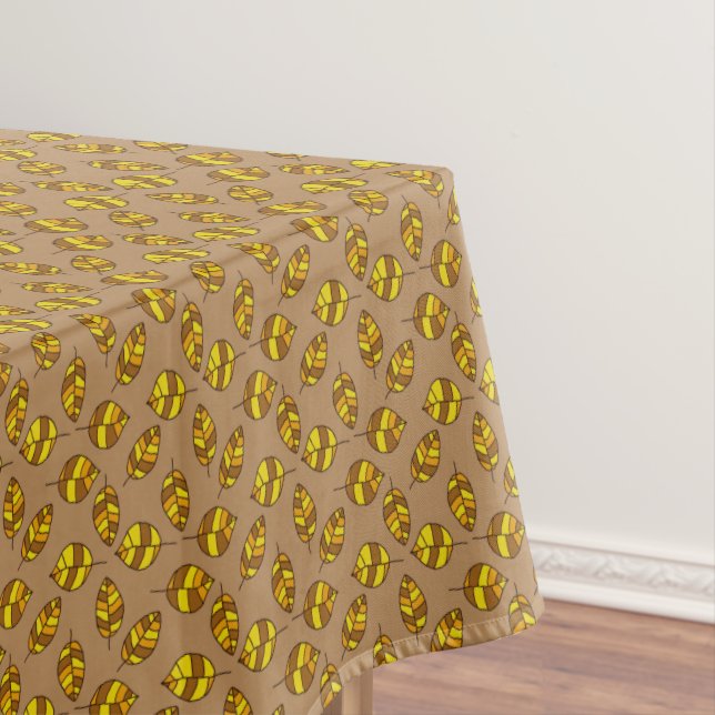 Autumn Leaves Yellow Leaf Pattern on any Color Tablecloth (In Situ)