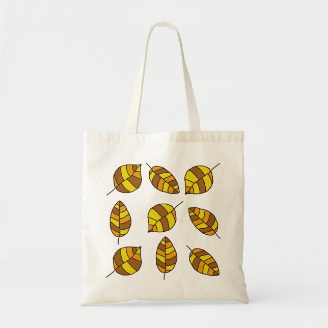 Autumn Leaves Yellow Leaf Pattern Tote Bag (Front)