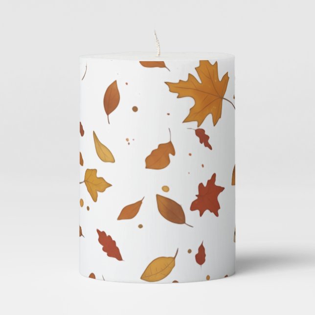 Autumn leaves yes please! Fall Pillar Candle (Front)