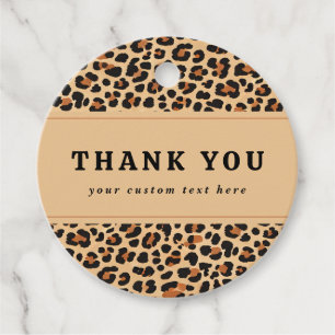 Autumn Leopard with Custom Photo Thank You Favor Tags