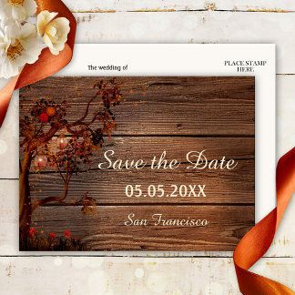 Autumn Lights Save the Date Postcard