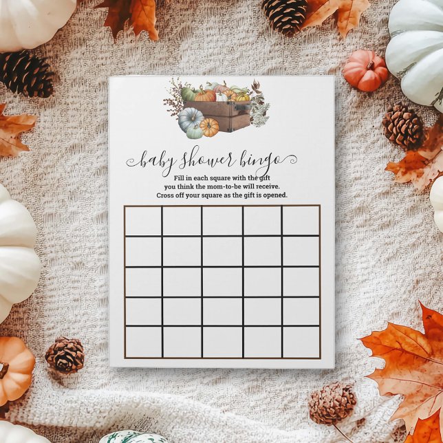 Autumn Little Pumpkin Baby Shower Bingo Game  Notepad (Creator Uploaded)