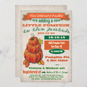 Autumn Little Pumpkin Baby Shower Invitation