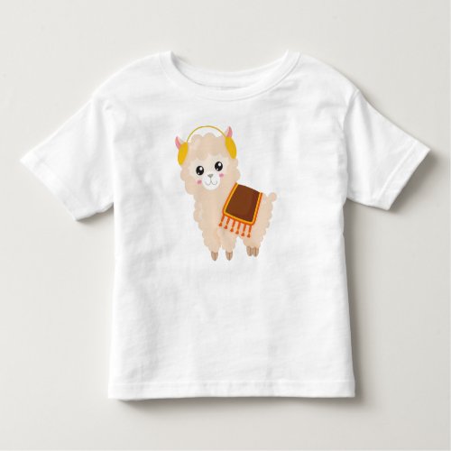 Autumn Llama Cute Llama Cute Alpaca Ear Muffs Toddler T_shirt