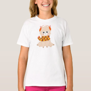 Autumn Llama, Cute Llama, Llama With Scarf, Alpaca T-Shirt