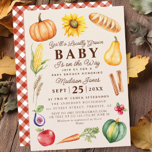 Autumn Locally Grown Farmers Market Baby Shower Invitation
