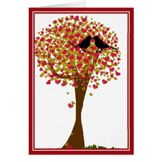 Autumn Love Birds Cards (Front)
