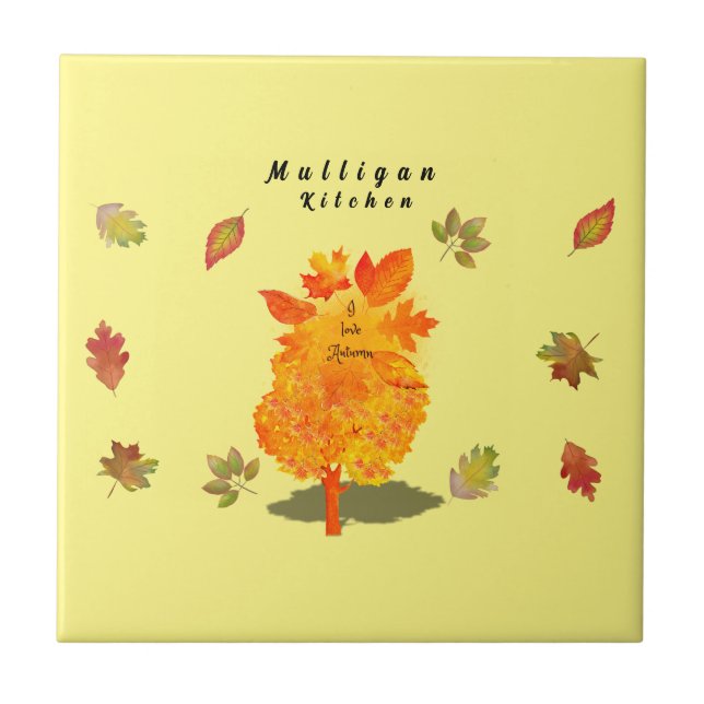 Autumn Love Ceramic Tile (Front)