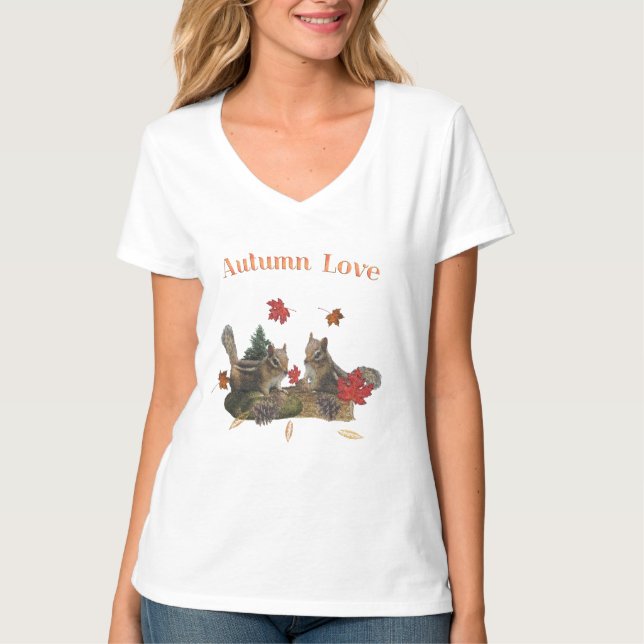 Autumn love chipmunks T-Shirt (Front)