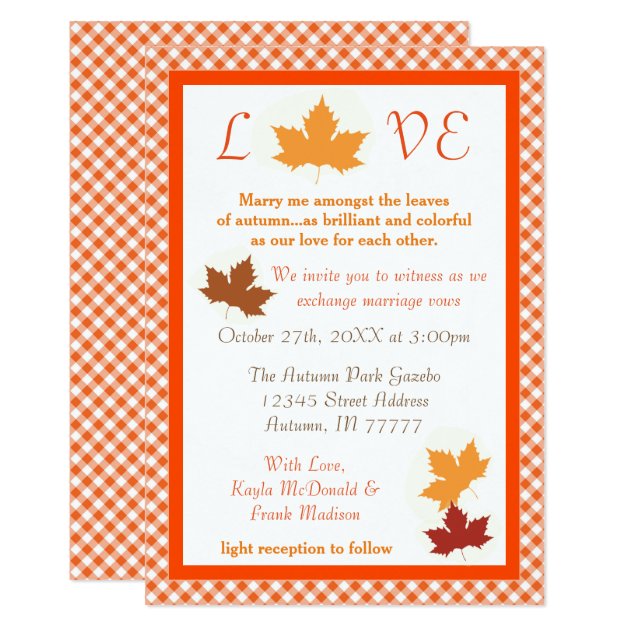 Autumn Love Leaf - Wedding Invitation