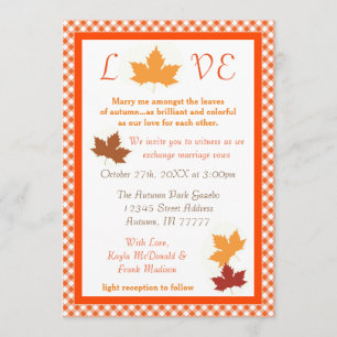 Autumn Love Leaf - Wedding Invitation