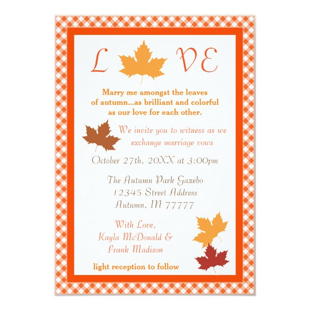 Autumn Love Leaf - Wedding Invitation