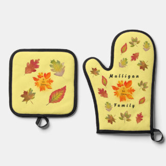 Autumn Love Oven Mitt & Pot Holder Set