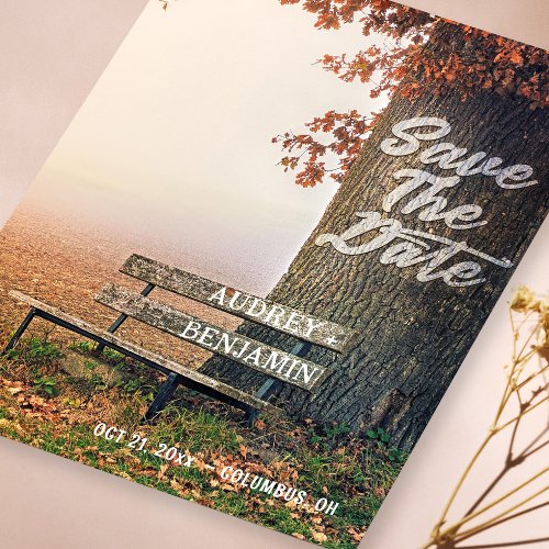 Autumn Love Story  Rustic Wedding Couple Photo Save The Date