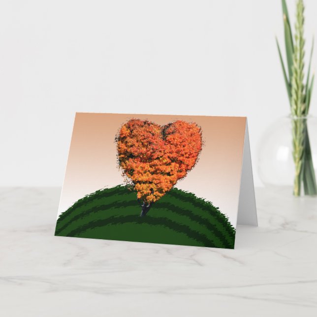 Autumn Love Tree Greeting Card (Front)