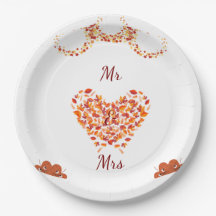 Autumn love's paper plate