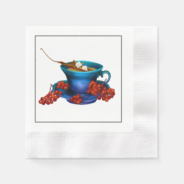 Autumn Luncheon Tea Napkin Paper Napkin (Front)