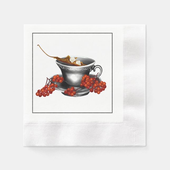 Autumn Luncheon Tea Napkin Paper Napkin (Front)